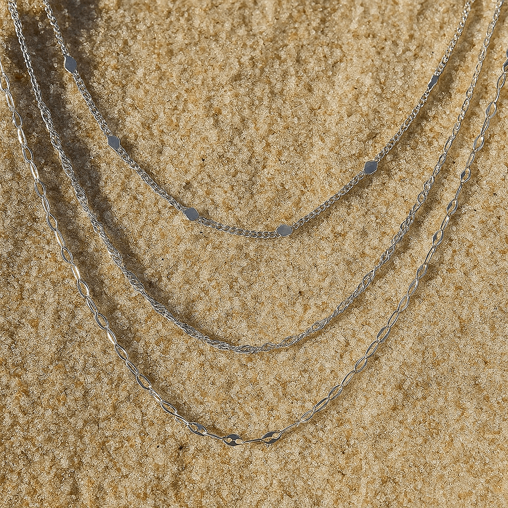 Spontaneous Necklace – Triple Row Plated in 18k Gold