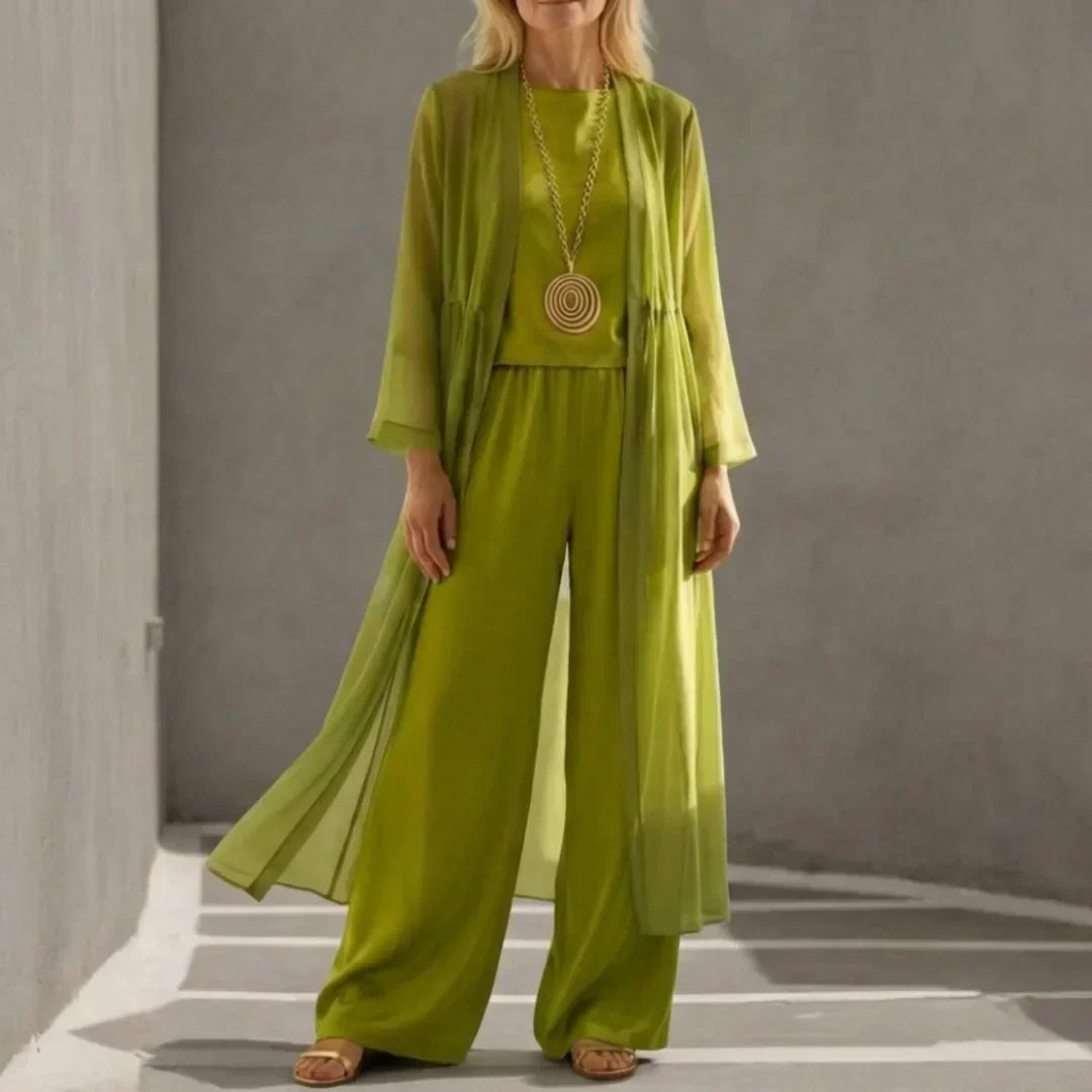 Elvira | Relaxed Drapey Tunic and Wide Leg Pants Set