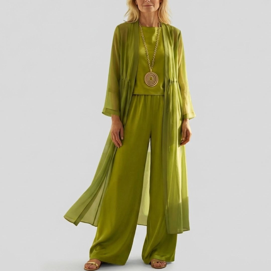 Elvira | Relaxed Drapey Tunic and Wide Leg Pants Set