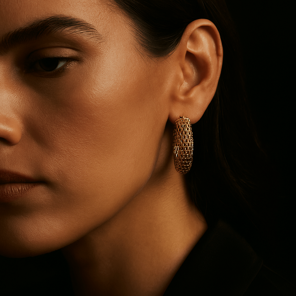 Albero Earrings – Braided hoops in 18K gold-plated stainless steel
