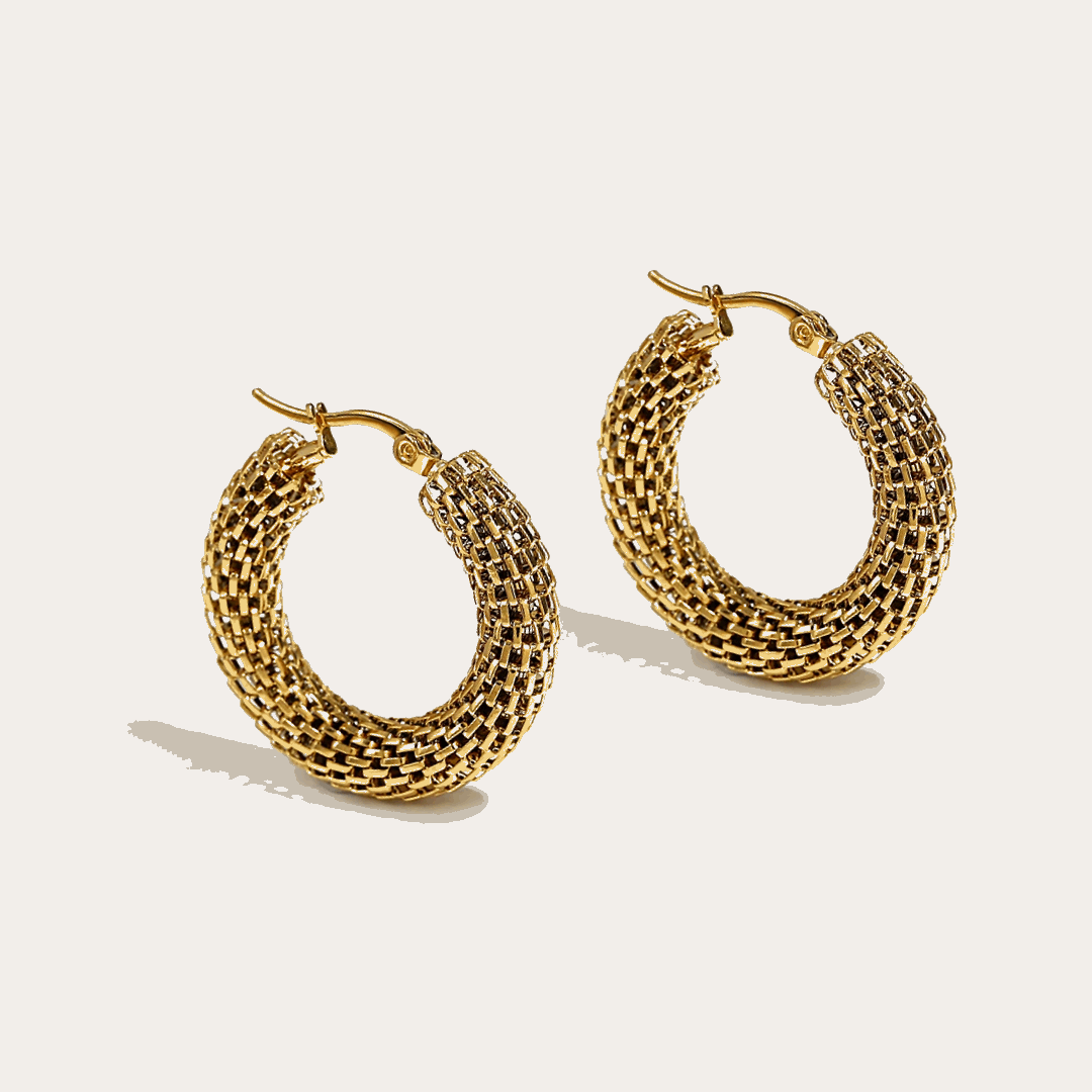 Albero Earrings – Braided hoops in 18K gold-plated stainless steel