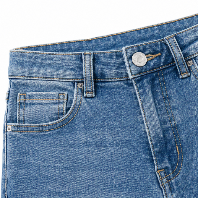 Cuffova – Women's High Waist Stretch Capri Jeans with Cuffed Hem