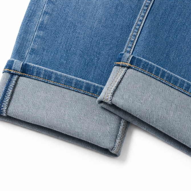 Cuffova – Women's High Waist Stretch Capri Jeans with Cuffed Hem