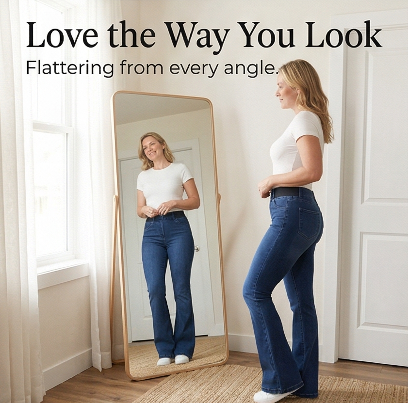 Curvela – Women's High Waist Stretch Flare Jeans