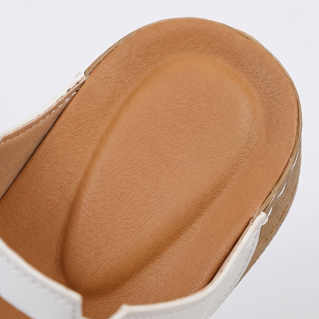 BellaArch – Cushioned Wedge Sandals with Gold Strap Detail