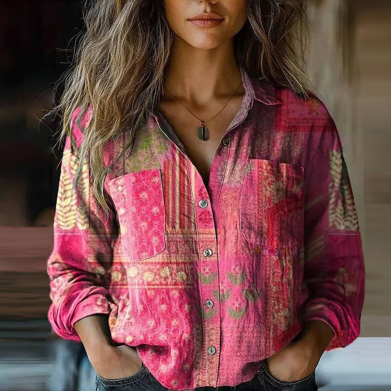 MONICA™ - VINTAGE PRINTED SPRING BLOUSE