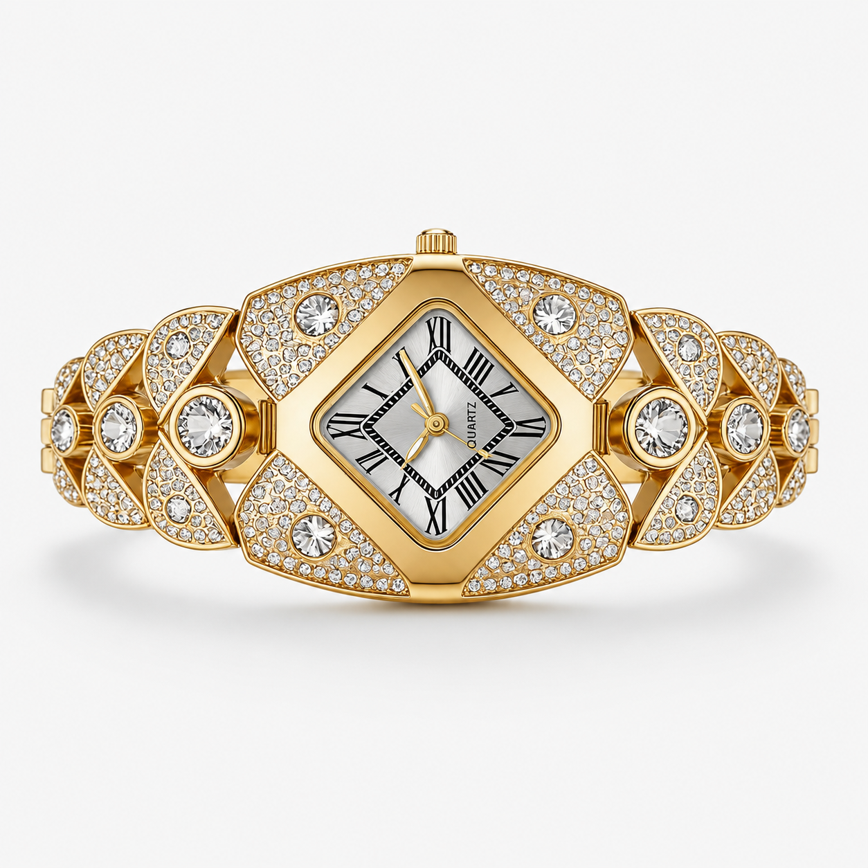 Lastfive – Rhombus Crystal Dial Link Bracelet Watch