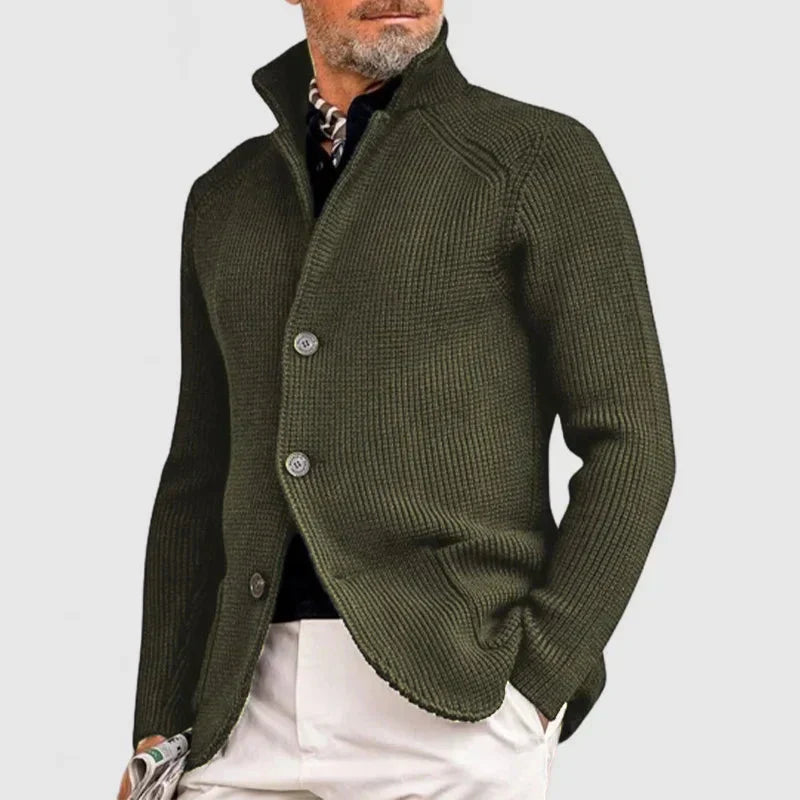 Maester - Elegant Long Sleeve Cardigan With Button