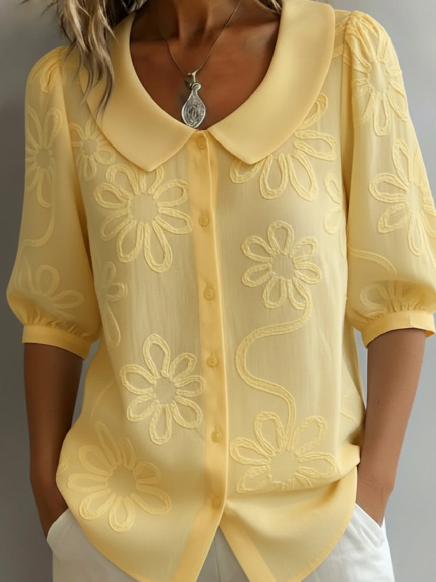 Aurélie™ | Lightweight Floral Blouse, Natural Elegance