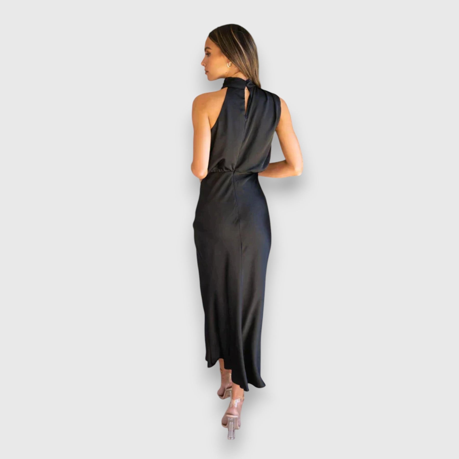 Daisy | Elegant Satin Halter Dress
