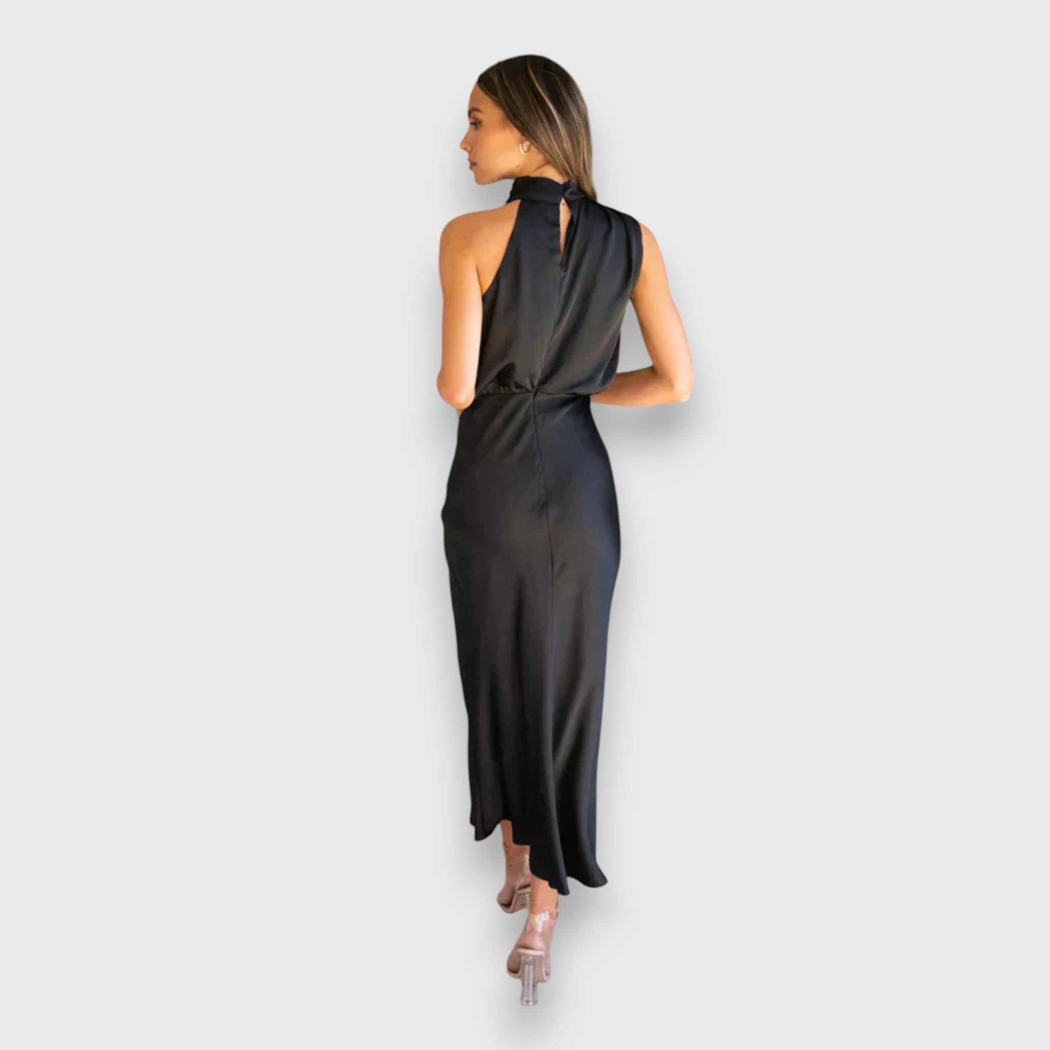 Daisy | Elegant Satin Halter Dress