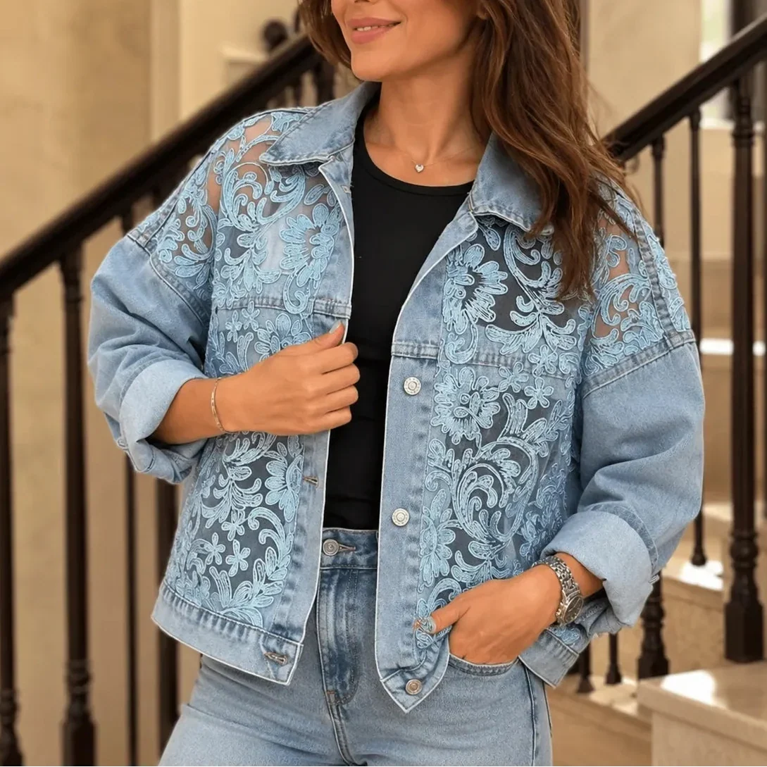 Florenza – Floral Lace-look Patchwork Jacket for Women