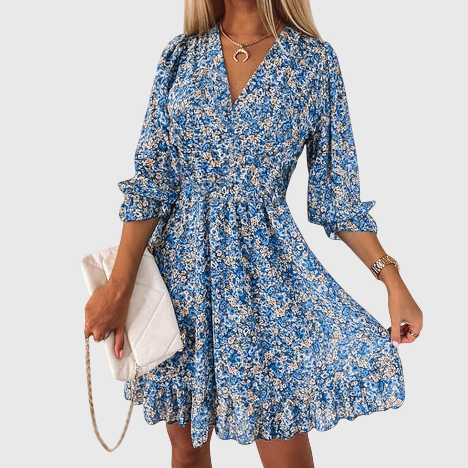 Elisa | Floral Dress with Puff Sleeves