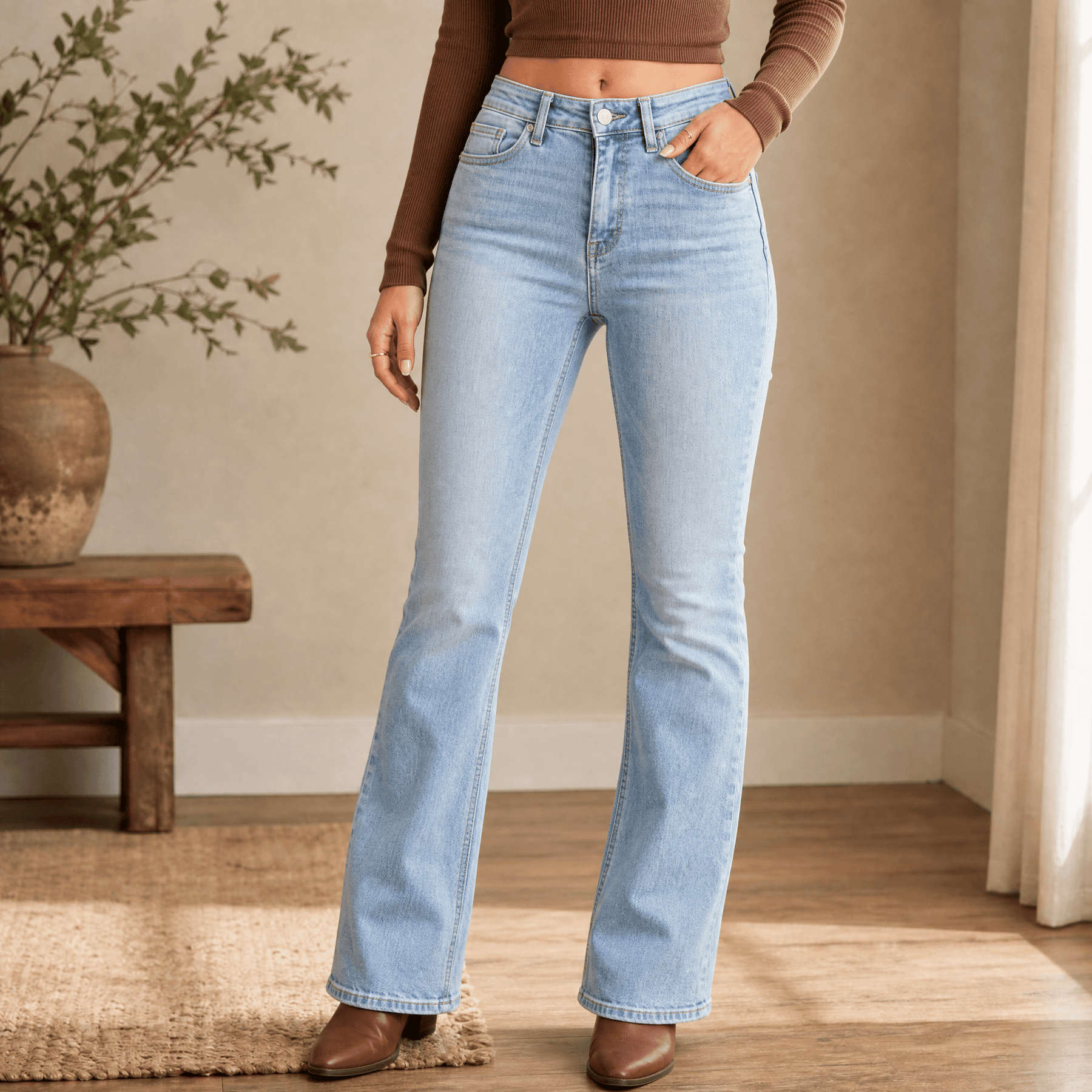 Denalia – Women's Tummy-Smoothing Bootcut Jeans