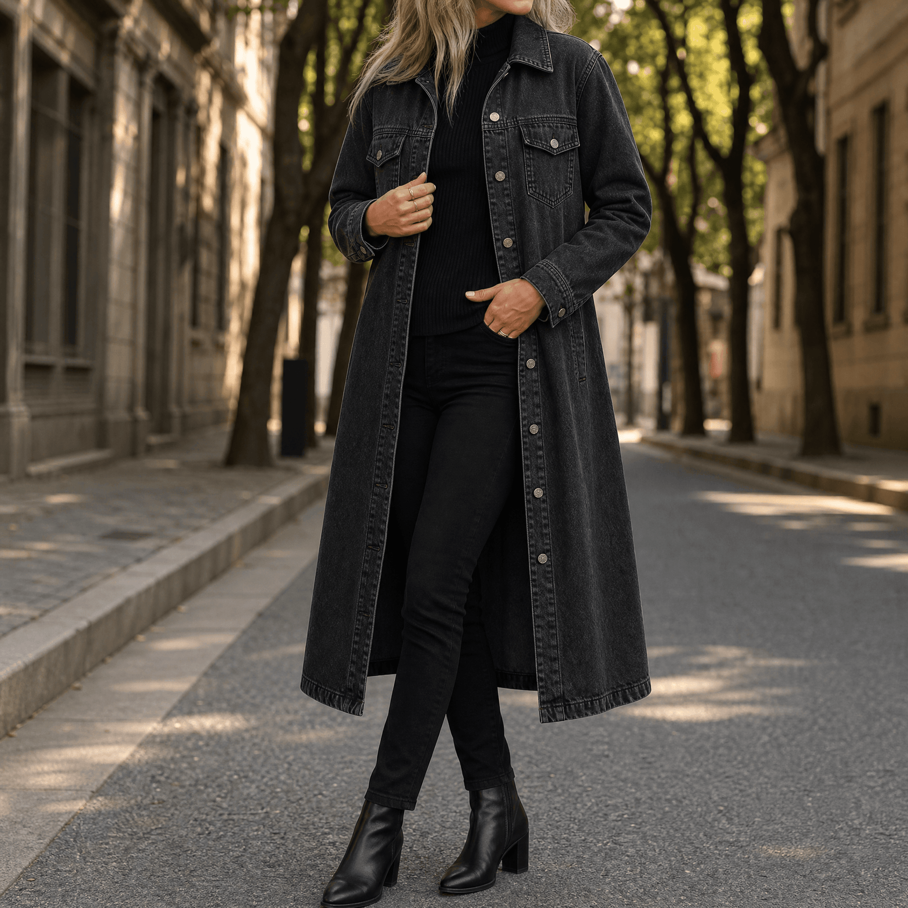 Denara – Longline Oversized Denim Coat