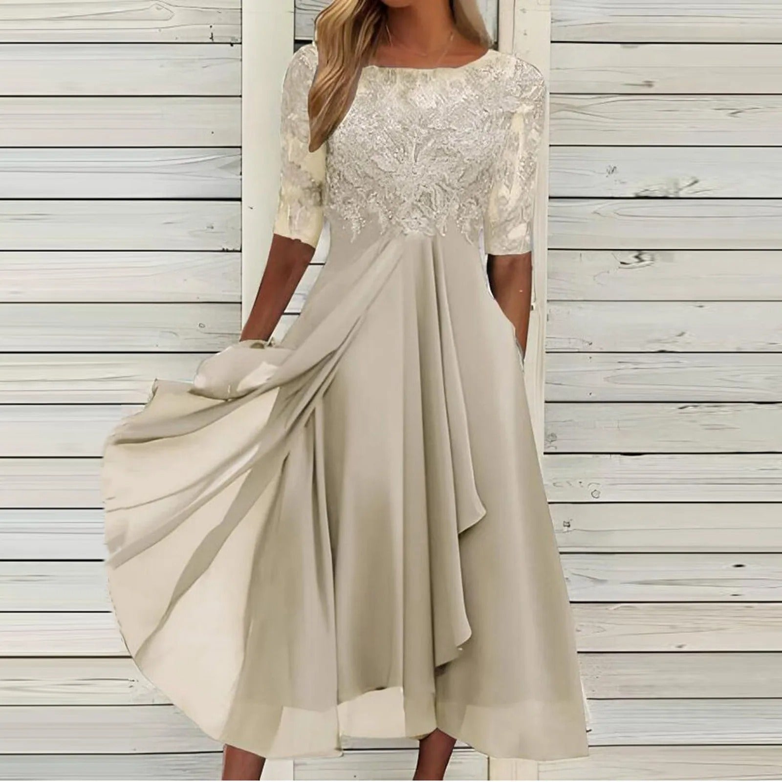 Taryn® | Lace Elegance Midi Dress