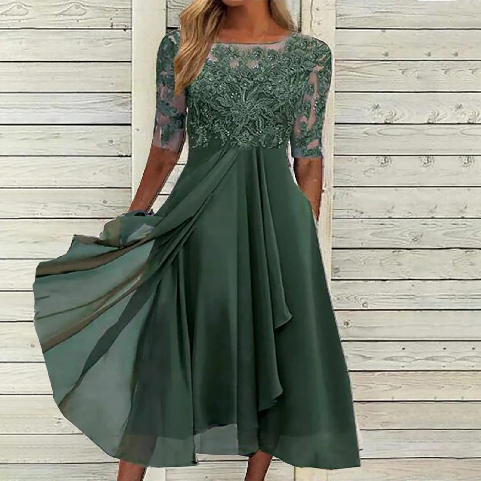 Taryn® | Lace Elegance Midi Dress