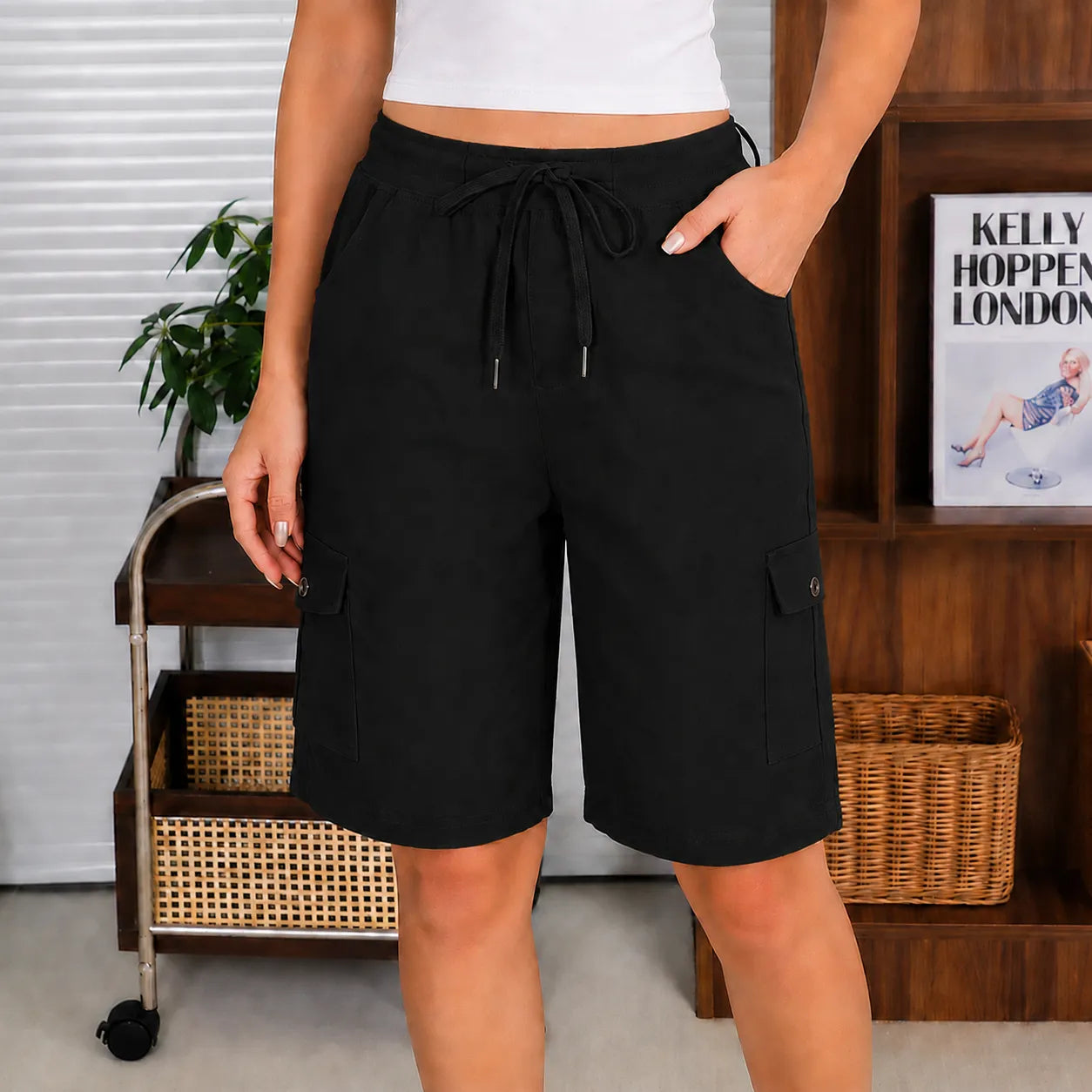 Brevelle – Quick-Dry Cargo Shorts for Women with 6 Pockets and Drawstring Waist