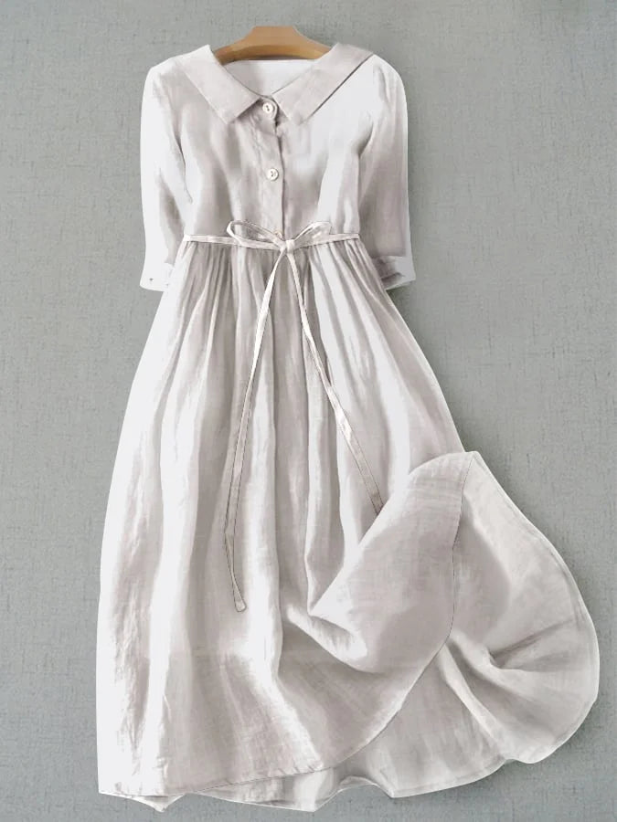 Eliza™ - ELEGANT DRESS WITH WAIST TIES AND SHORT SLEEVES