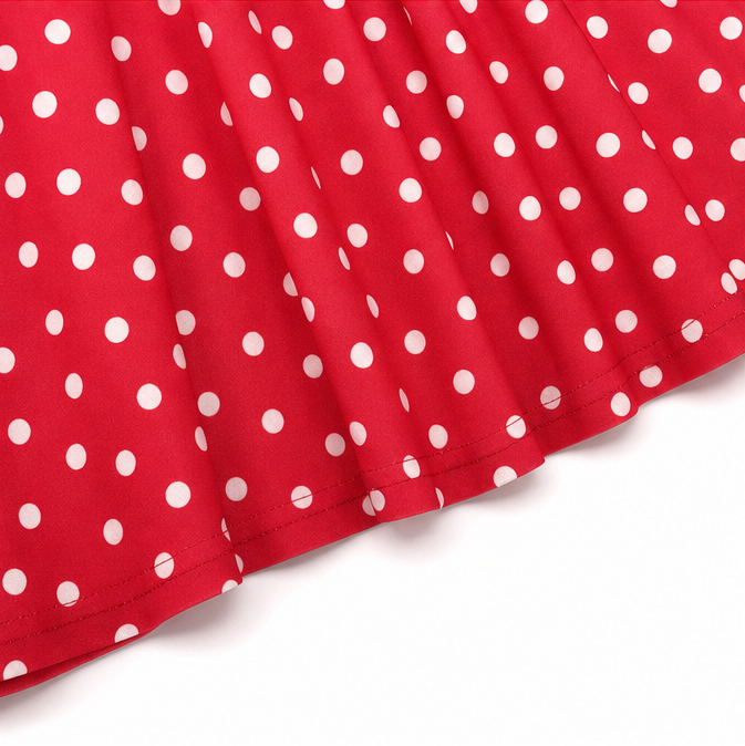 Doretta – Strapless Polka Dot Ruched Maxi Dress