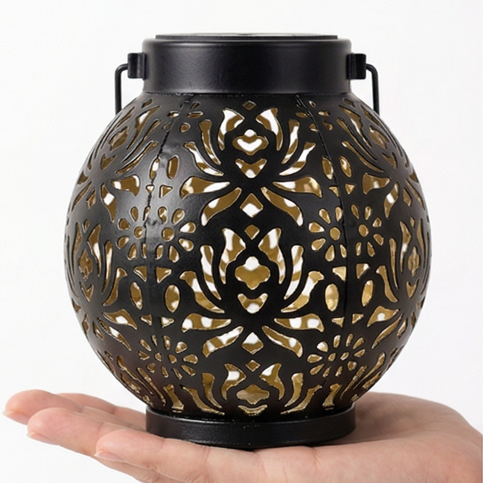 Lumivine – Solar Hanging Lantern with Floral Shadow Art