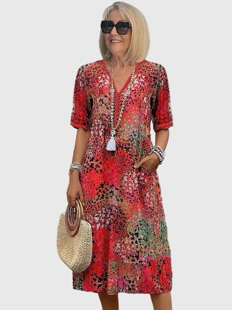 Sofía | Elegant Floral Midi Dress