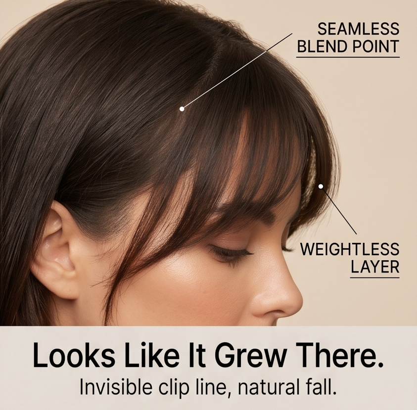 Fringelle – Seamless Clip-In Bangs Topper