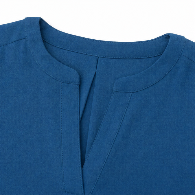 Drapelle – Women's Split V-Neck Drape Blouse