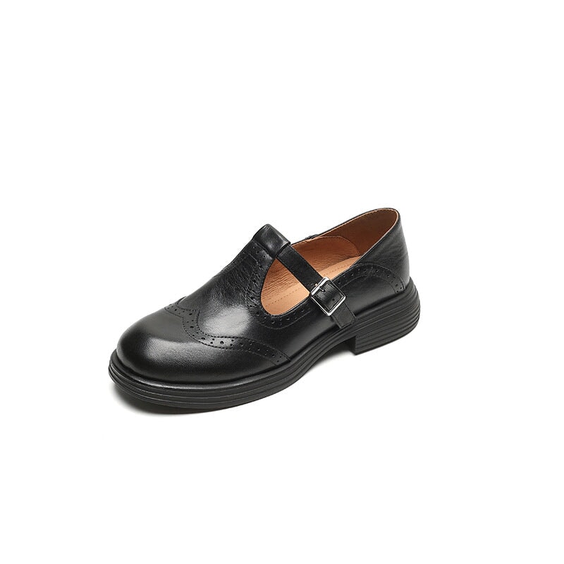 Liora - Retro Women's Brogue Leather Shoes