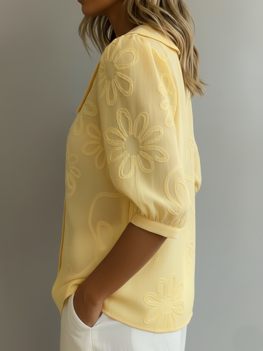 Aurélie — Lightweight Floral Blouse Natural Elegance