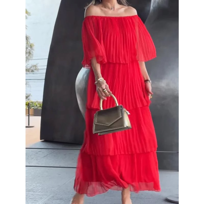 SAFFRON – CHIFFON CAKE LONG DRESS