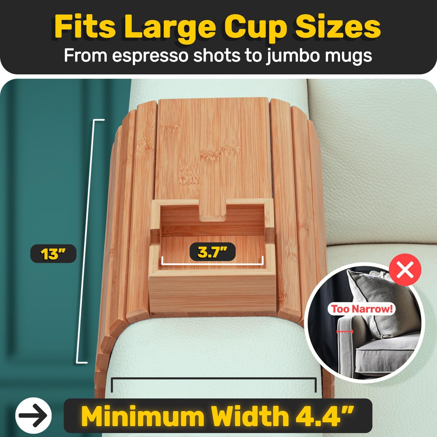 Armoni - Bamboo Couch Cup Holder