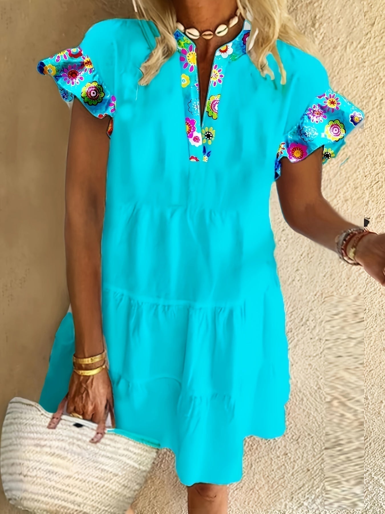Danielle | Women’s Boho Ruffle Sleeve Mini Dress