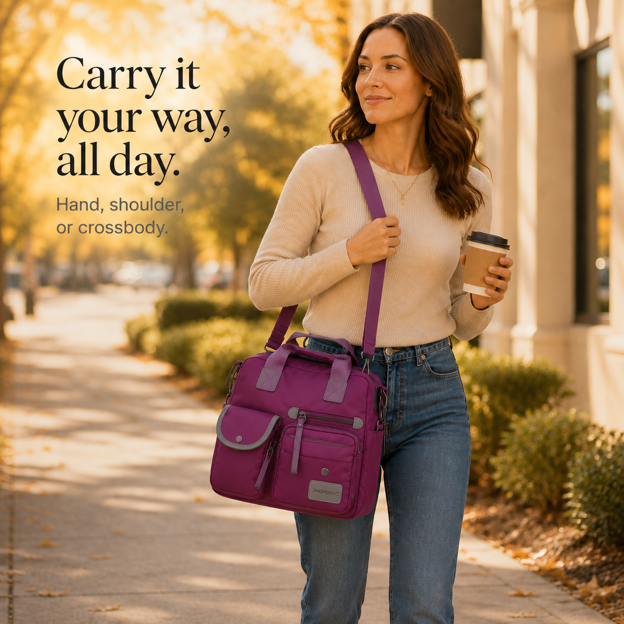 Cariza – Large Capacity 3-Way Carry Tote Bag