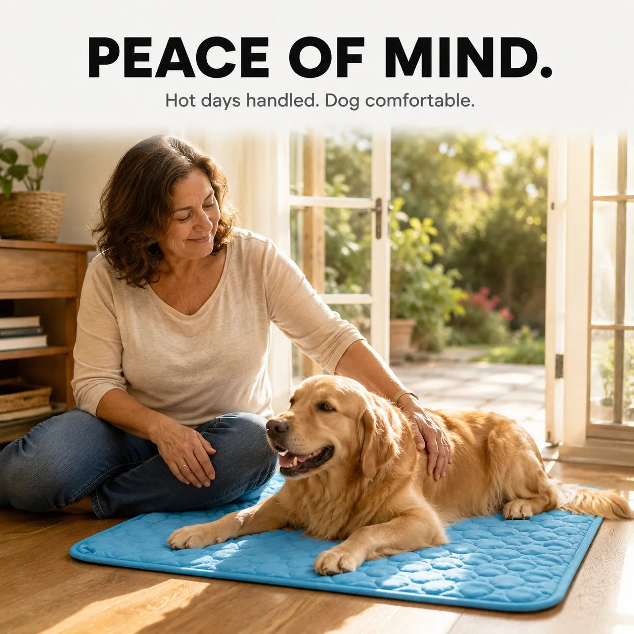 Coolo – Self-Cooling Pet Mat, Ice Silk-like Dog Cooling Pad, No-Freezer Cooling Mat for Dogs
