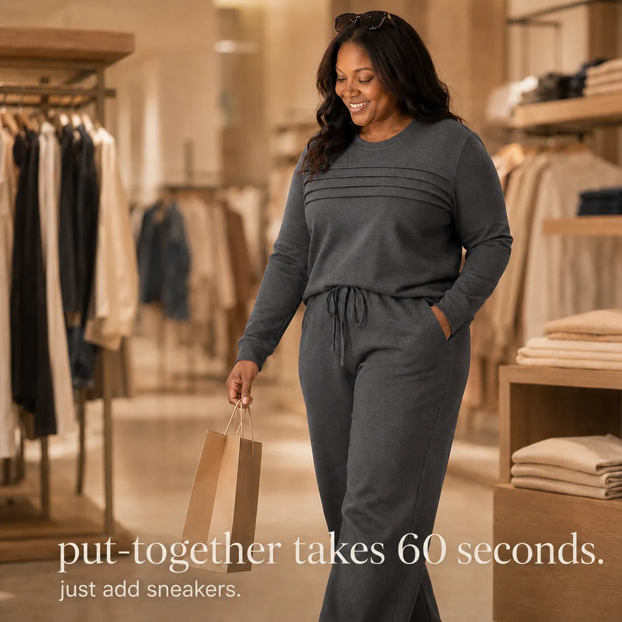 Lounara – Soft-Stretch Lounge Set with Wide-Leg Pants and Pockets