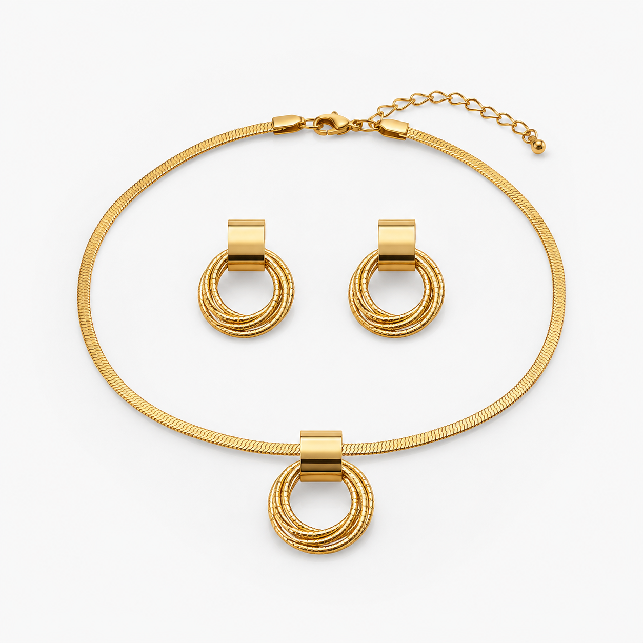 Aurelia – Textured Necklace and Earring Set