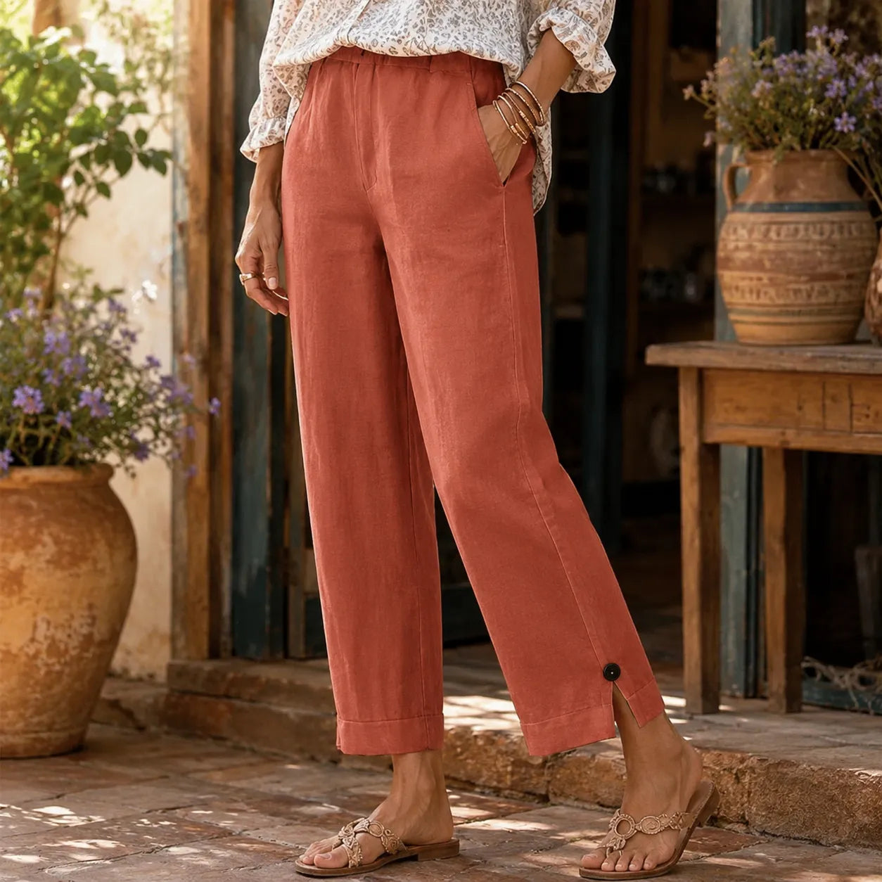 Linora – Breathable Straight Leg Ankle Pants for Women