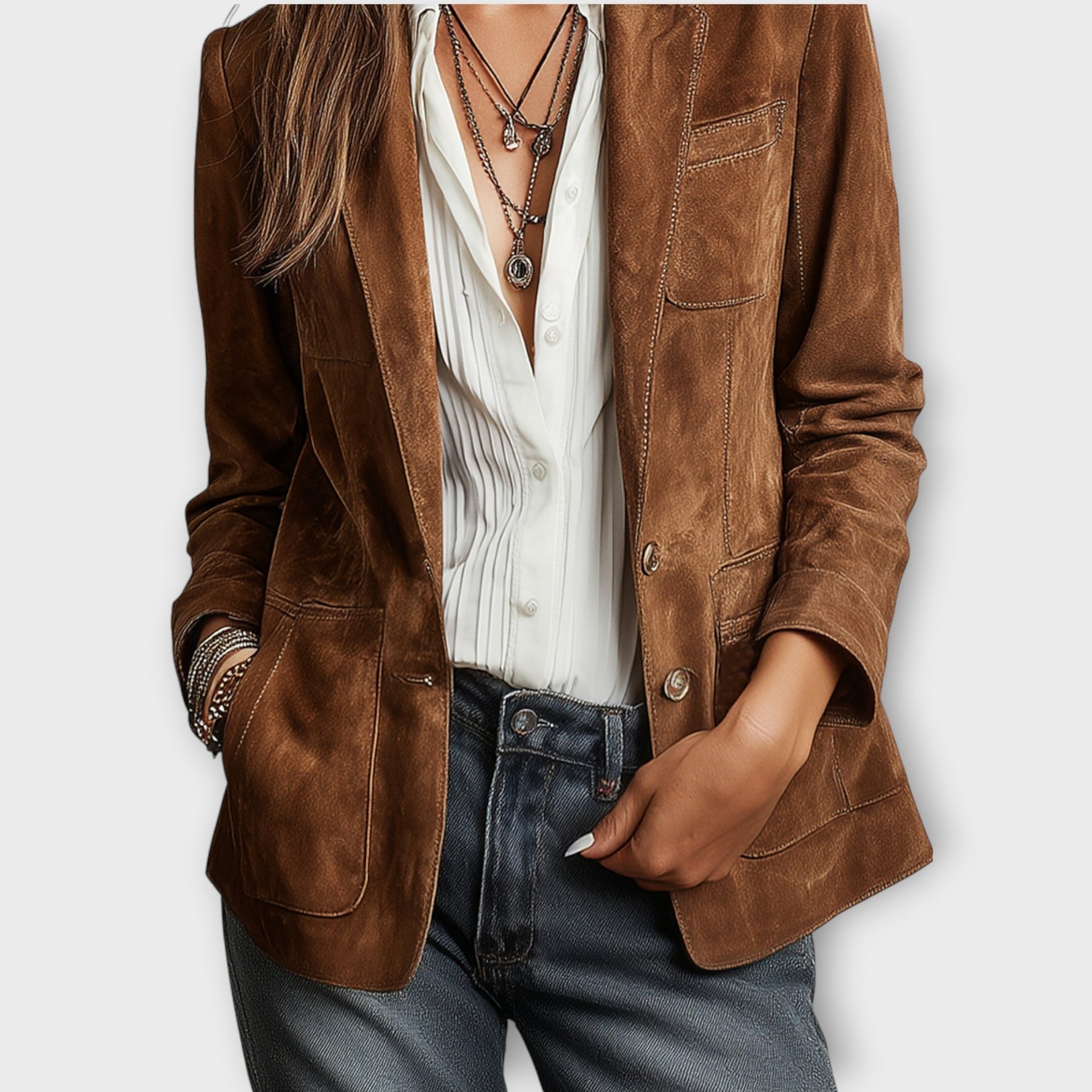 Brown Vintage Suede Blazer