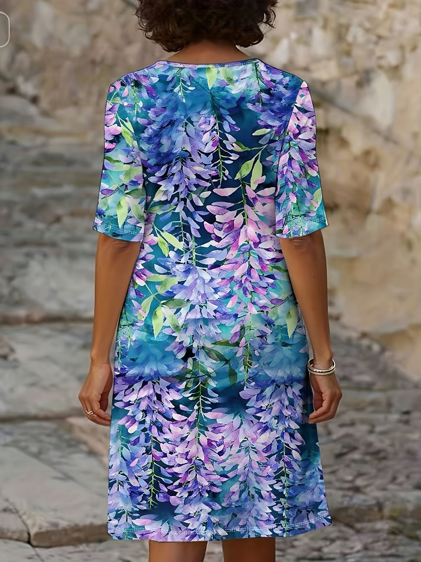 AUDREY | Watercolor Wisteria Dress
