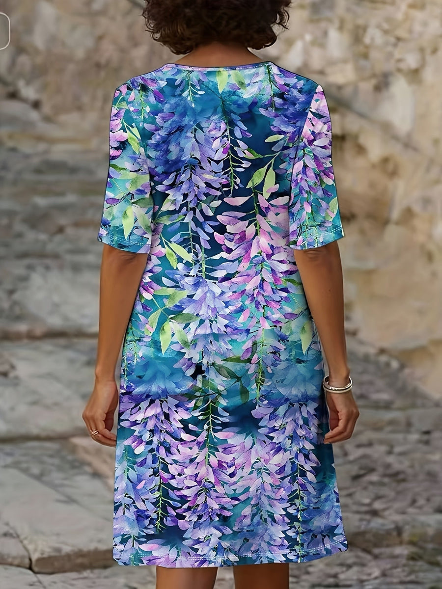 AUDREY | Watercolor Wisteria Dress