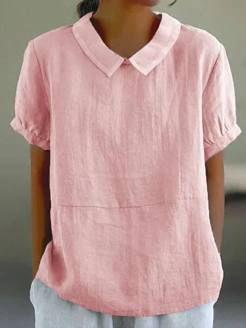 Fiona | Women’s Linen Peter Pan Collar Blouse