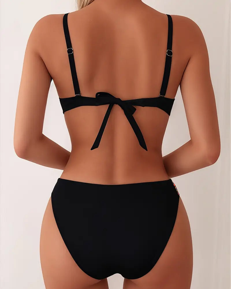 Sexy bikini set with open back