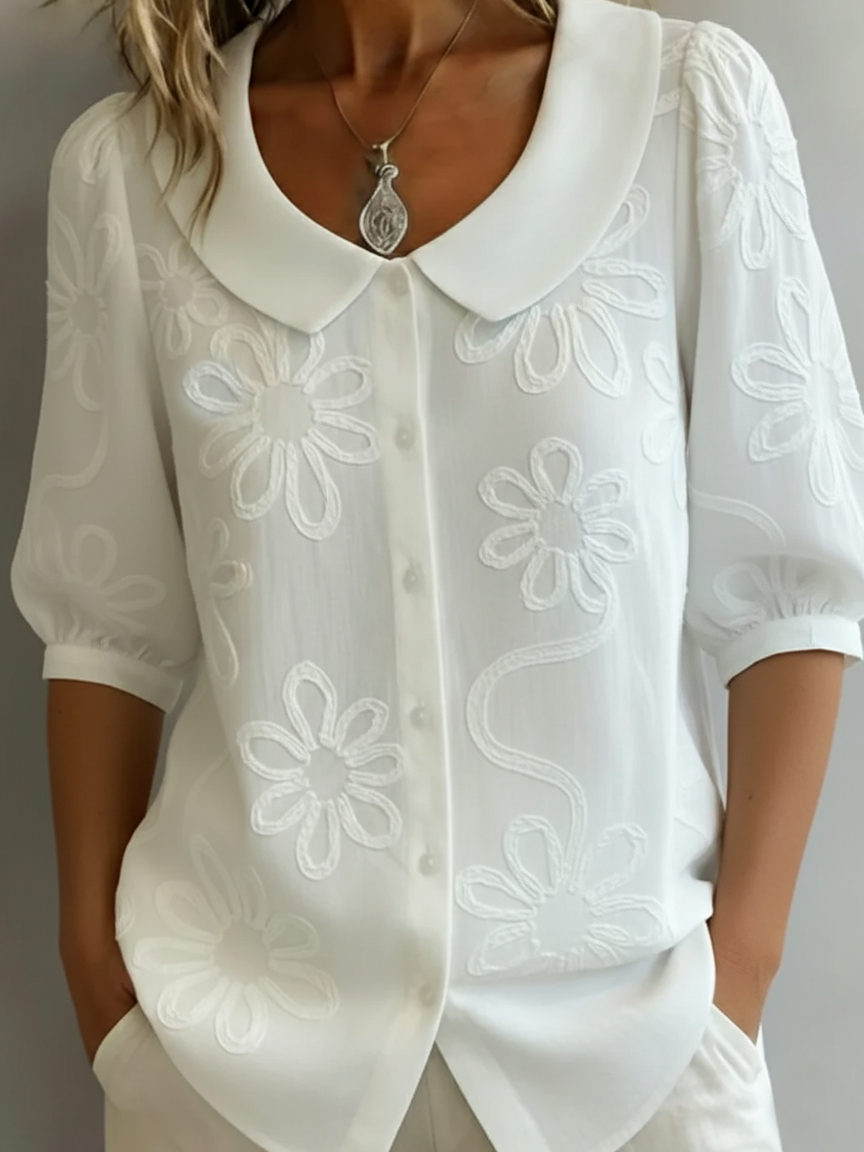Aurélie™ | Lightweight Floral Blouse, Natural Elegance