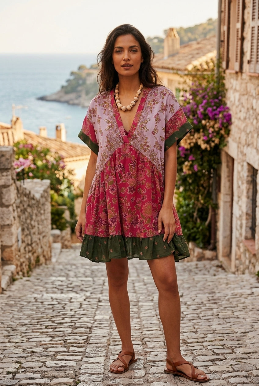 Bohemian Dress V-Neck - Timeless Elegance