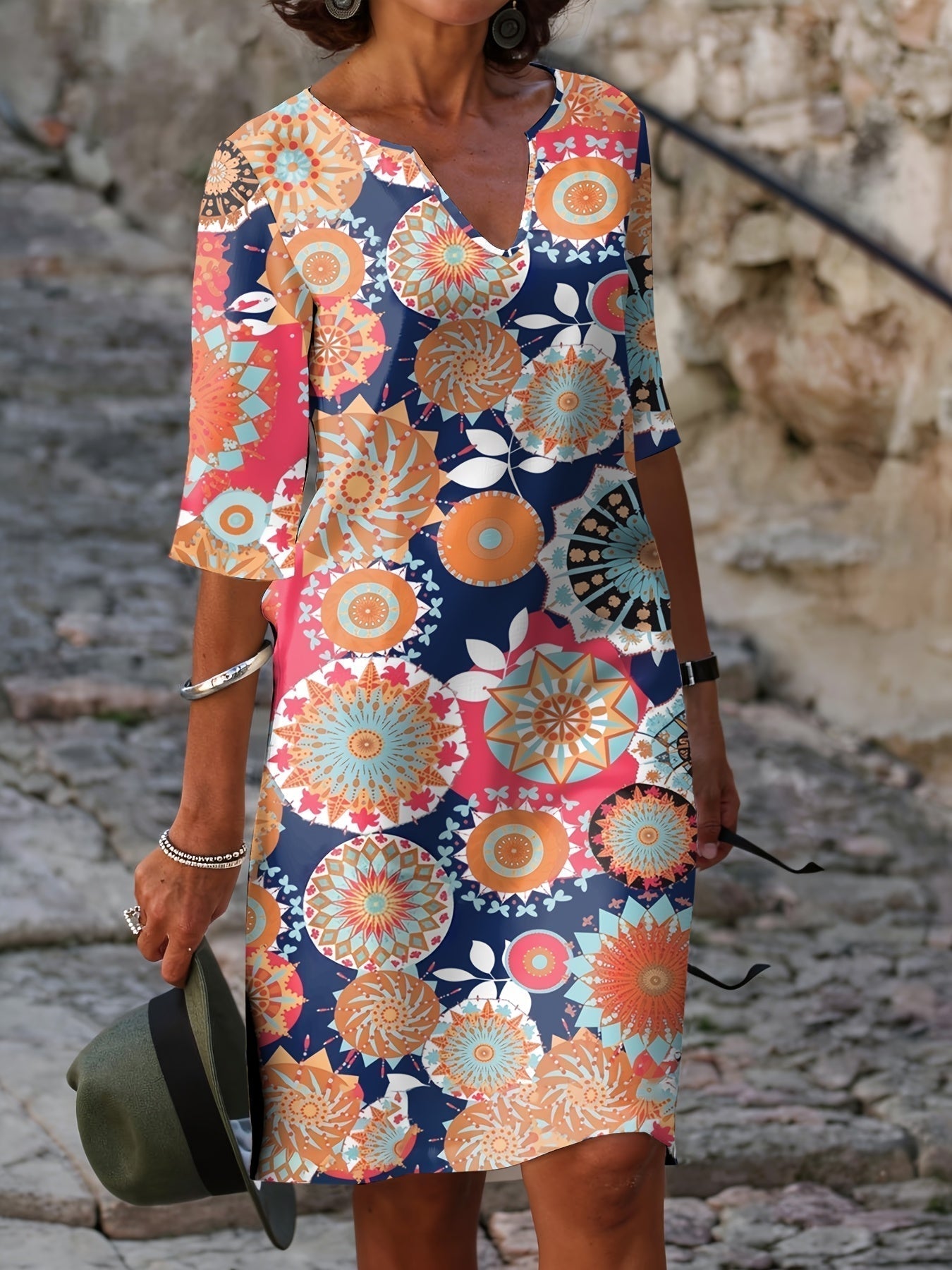 CLAIRE | Garden Floral V-Neck Dress