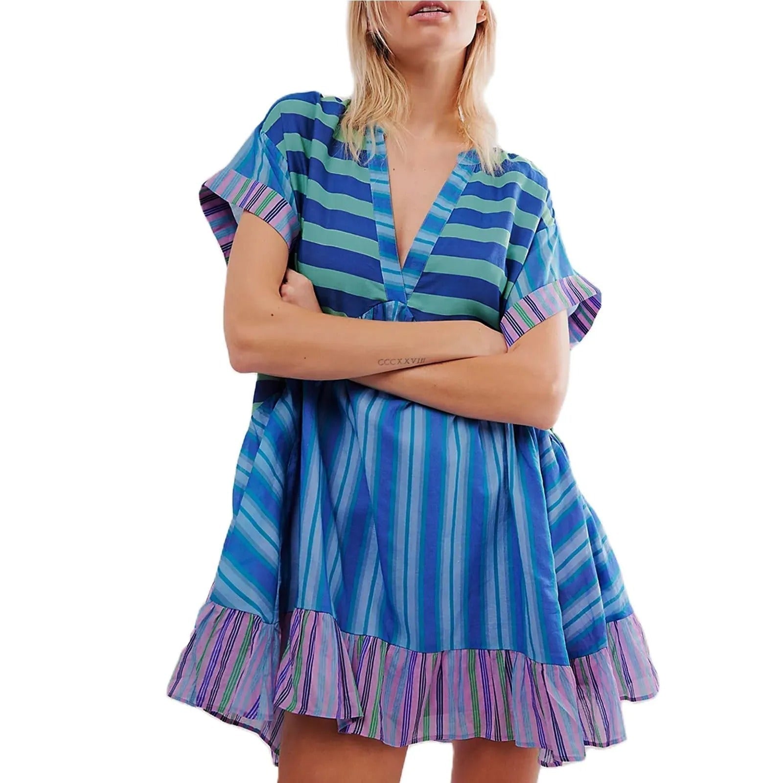 Bohemian Dress V-Neck - Timeless Elegance
