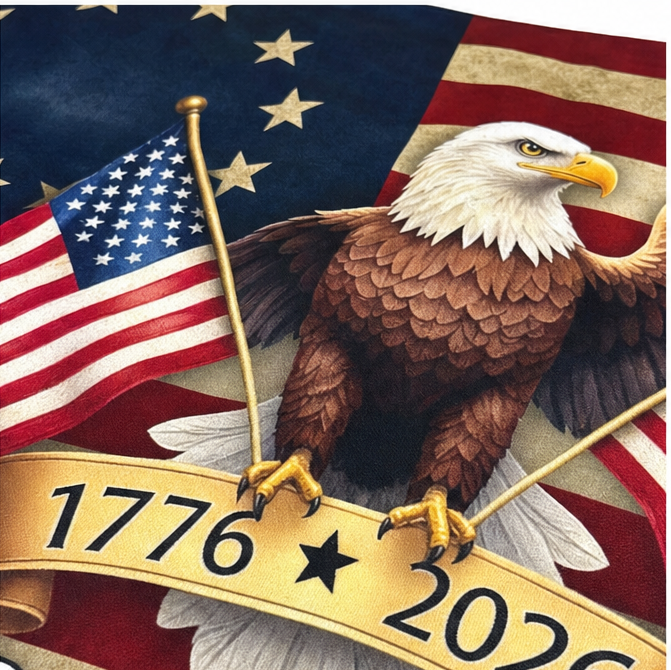 Eaglemark – 250 Years of Freedom American Flag, 1776-2026 Bald Eagle Betsy Ross Banner, Outdoor