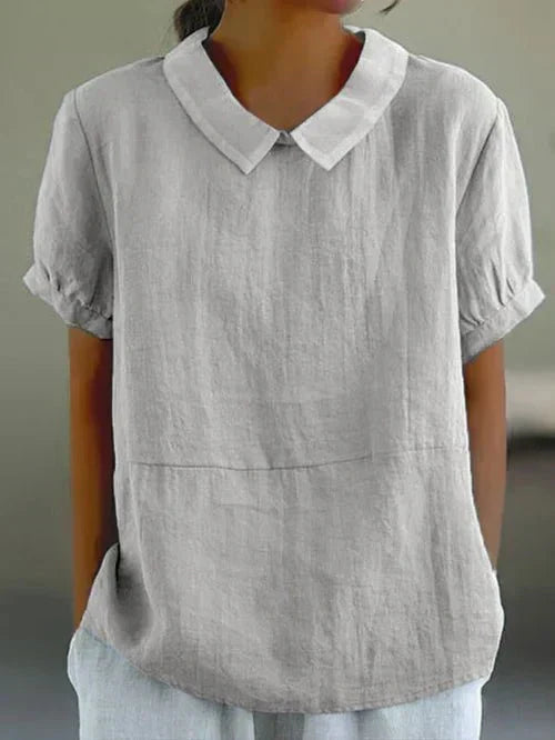 Fiona | Women’s Linen Peter Pan Collar Blouse