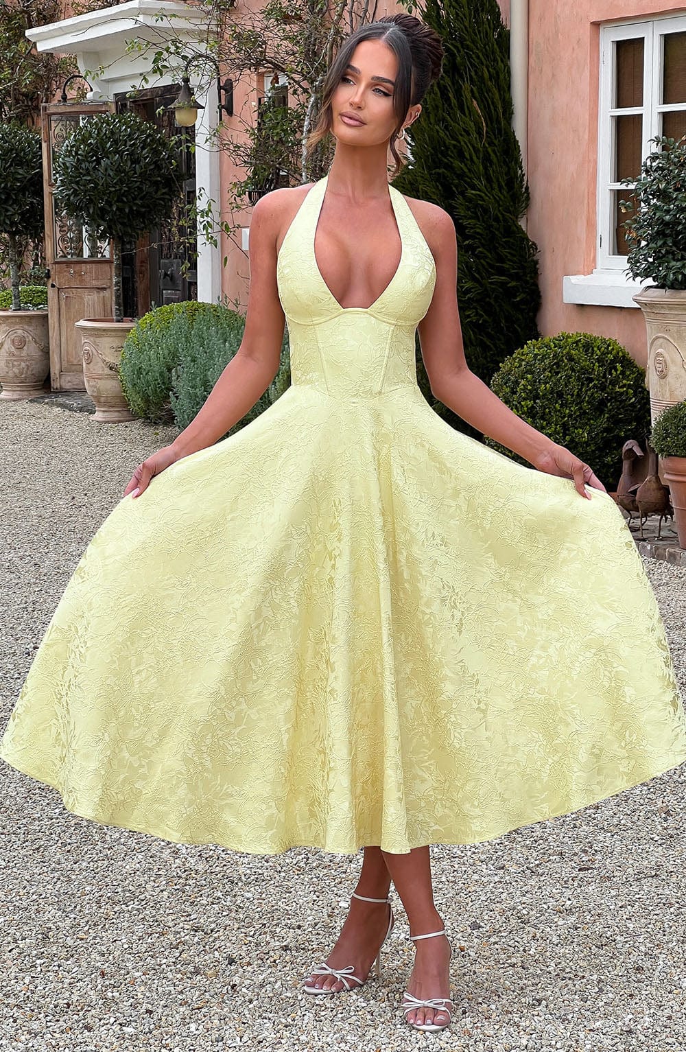 Kimberly | Women’s Wedding Gues Dress Halter Midi Dress